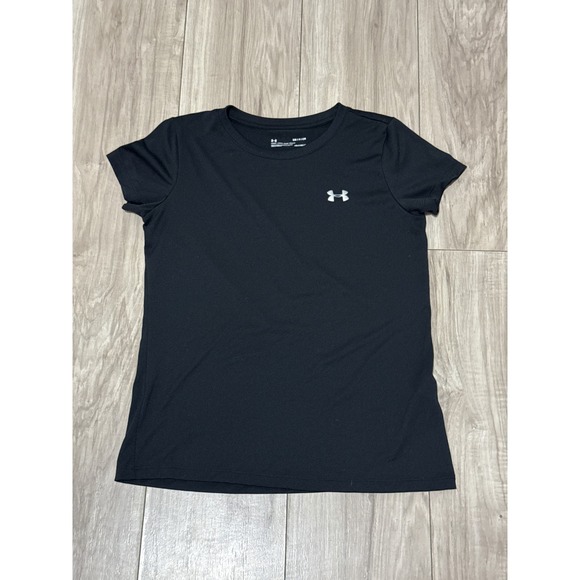 Under Armour Tops - Under Armour HeatGear Womens Loose Fit Short Sleeve Athletic T-Shirt Black SM